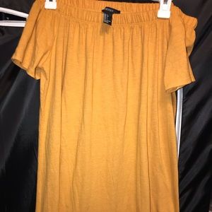 Yellow forever 21 T-Shirt off the shoulder dress